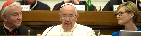Pope Francis Pope Francis addresses delegates at the first Santa Marta Group Conference
