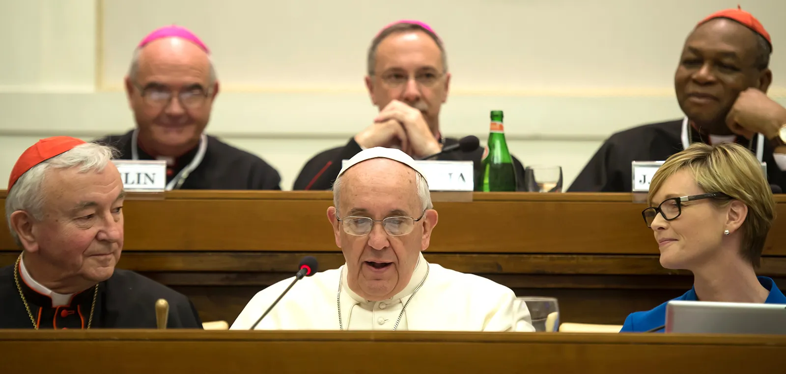 Pope Francis Pope Francis addresses delegates at the first Santa Marta Group Conference